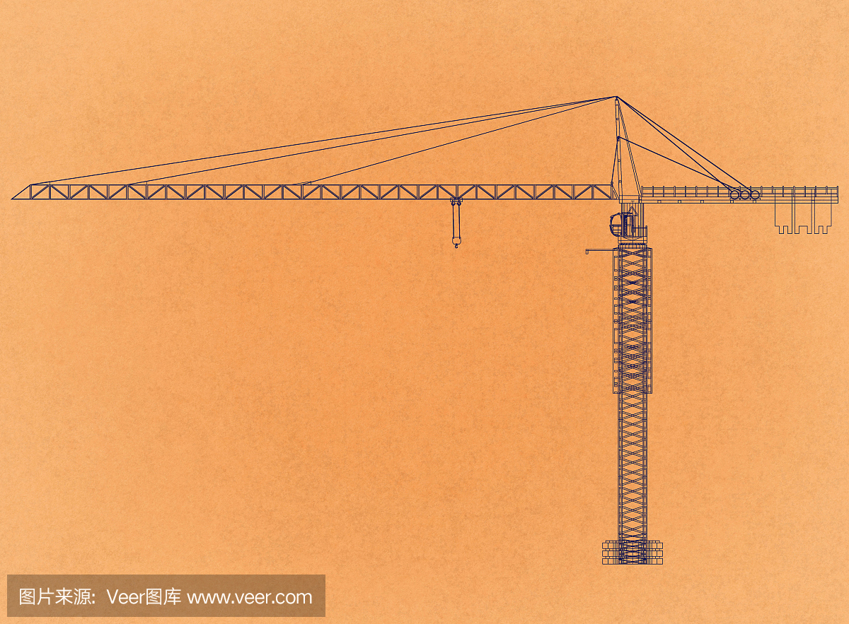 起重機(jī)-復(fù)古建筑師藍(lán)圖